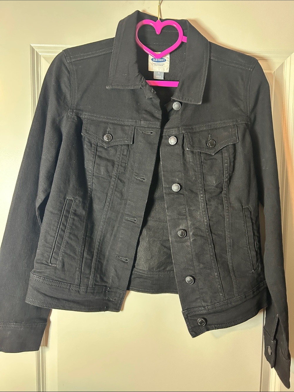 Old Navy Black Denim Trucker Jacket